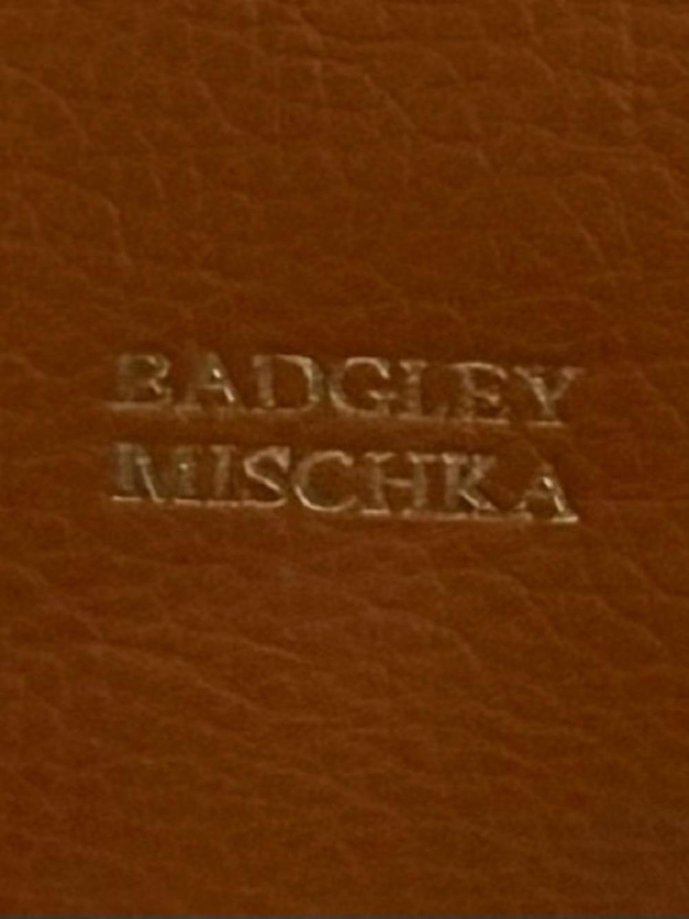 BADGLEY MISCHKA, Tan Leather Top-Handle Bag with Shoulder Strap - Picture 4 of 9